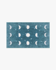 To The Moon And Back Soft Teal Rug by Humberto Leon