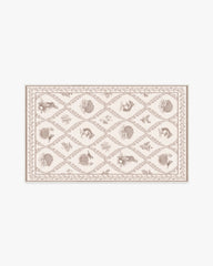 Squirrel & Hedgehog Fawn Rug by Sanderson