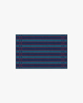 Helen Varsity Stripe Teal & Navy Rug by Humberto Leon