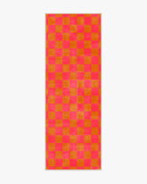 Nonna's Checkerboard Coral & Butterscotch Rug by Dan Pelosi