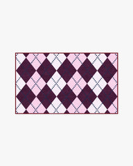 143 Argyle Burgundy & Pink Rug by Humberto Leon