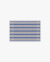 Helen Varsity Stripe Taupe & Blue Rug by Humberto Leon