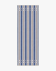 Helen Varsity Stripe Taupe & Blue Rug by Humberto Leon
