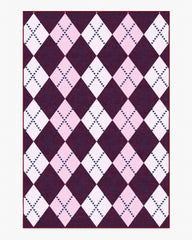 143 Argyle Burgundy & Pink Rug by Humberto Leon