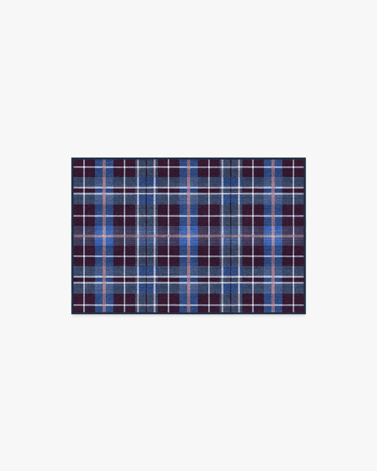 Josa Plaid Burgundy & Blue Rug by Humberto Leon