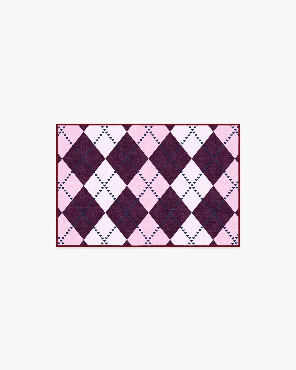 143 Argyle Burgundy & Pink Rug by Humberto Leon