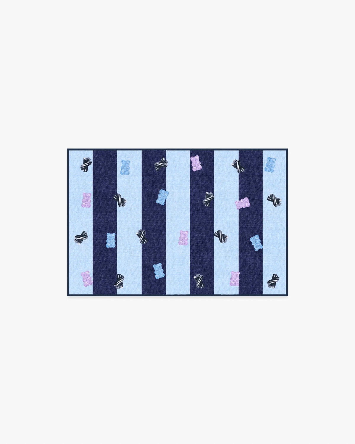 Todd Stripe Gummy Blue & Navy Rug by Humberto Leon