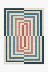 Op Art Teal Rug by Jonathan Adler