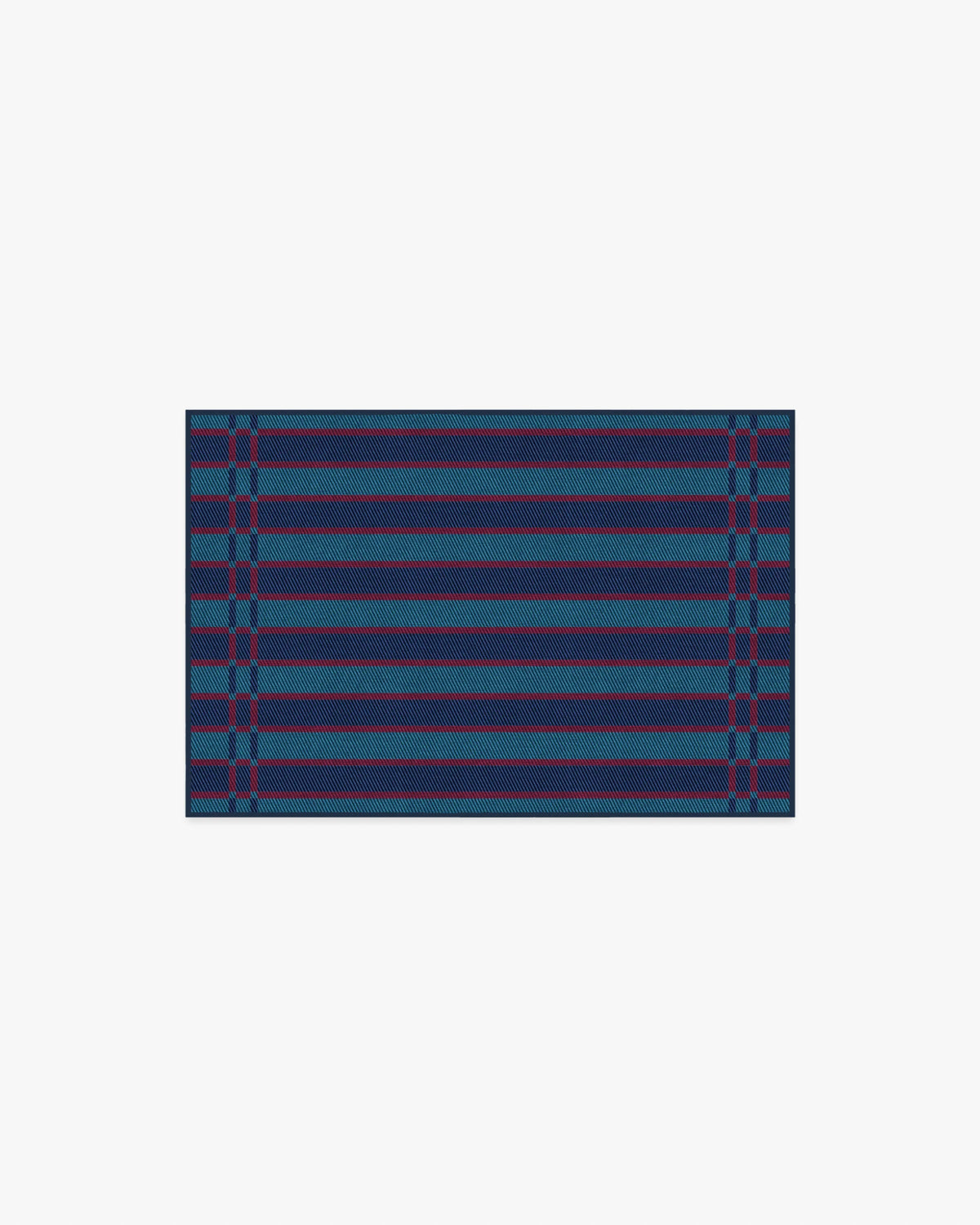 Helen Varsity Stripe Teal & Navy Rug by Humberto Leon