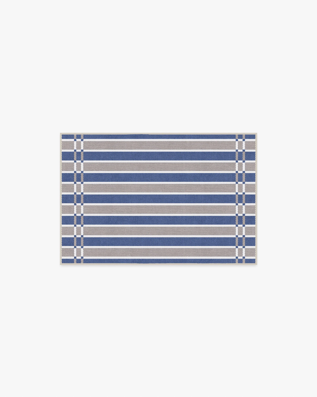 Helen Varsity Stripe Taupe & Blue Rug by Humberto Leon