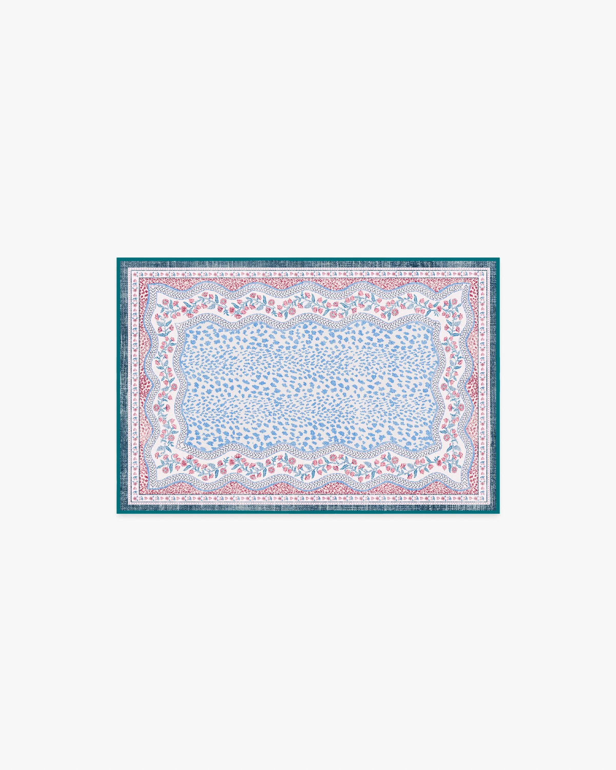 Wendy Animal Border Blue & Pink Rug by Humberto Leon