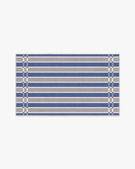 Helen Varsity Stripe Taupe & Blue Rug by Humberto Leon