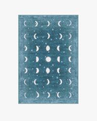 To The Moon And Back Soft Teal Rug by Humberto Leon