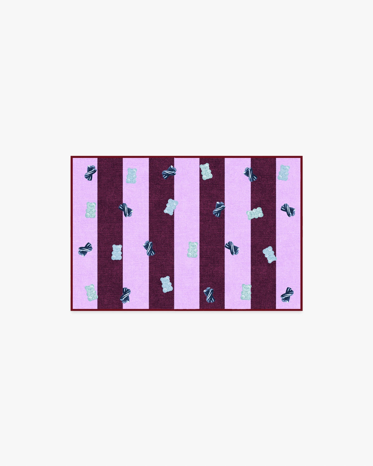 Todd Stripe Gummy Pink & Burgundy Rug by Humberto Leon