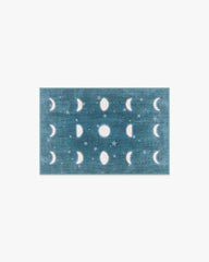To The Moon And Back Soft Teal Rug by Humberto Leon