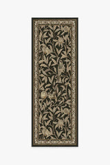 Bird & Pomegranate Soft Black Rug by Morris & Co.