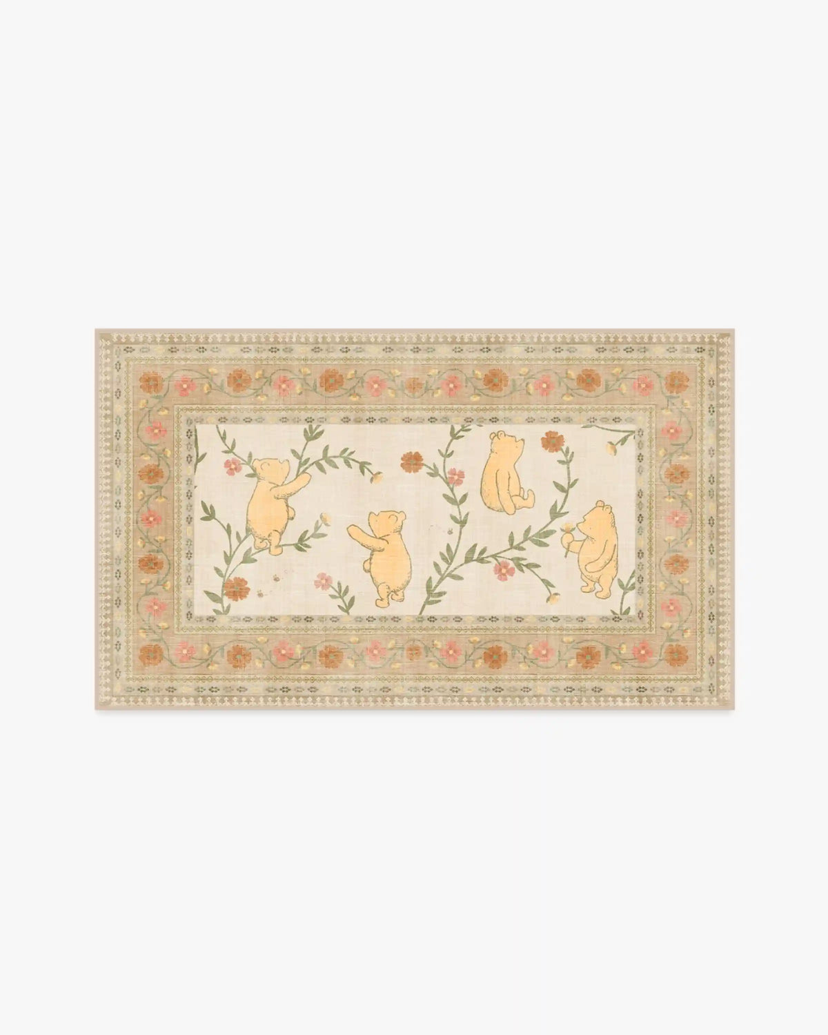 Pooh's Meadow Cream Multicolor Rug